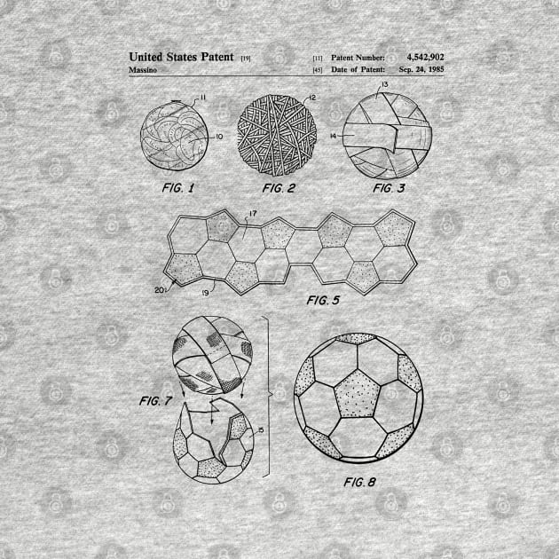 Soccer Ball Patent - Football Art - Black And White by patentpress